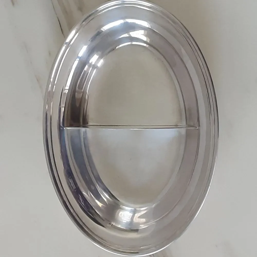 Gorham Silverplate Divided Oval Serving Dish YC426-41- Vtg